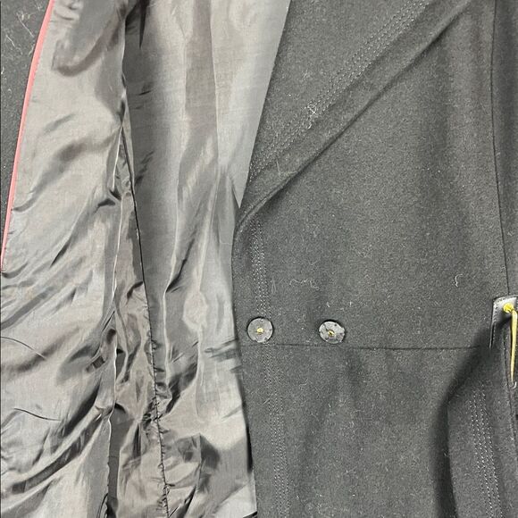 NWOT Worthington Black and Gold Wool Blend Belted Long Women's Trench Coat - Picture 7 of 11